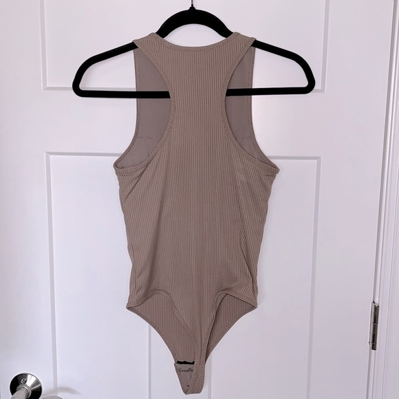 Klassy Network Ribbed Racerback Bodysuit - Picture 2 of 4